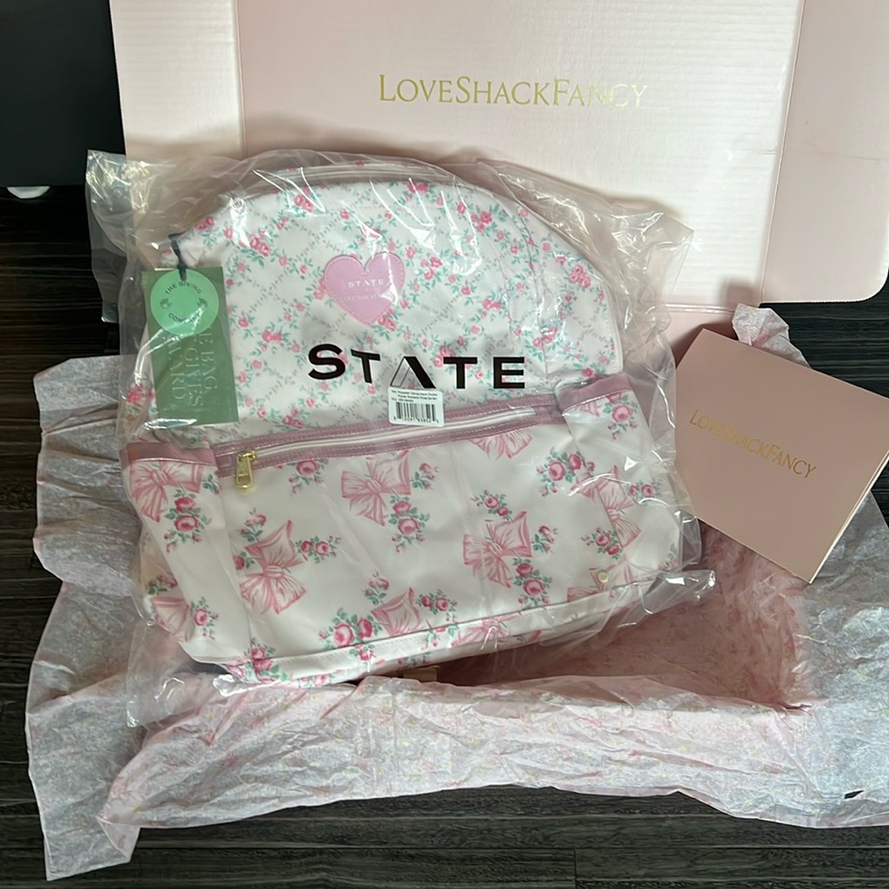 LoveShackFancy x State Kane Double Pocket Backpack - Picture 7 of 9